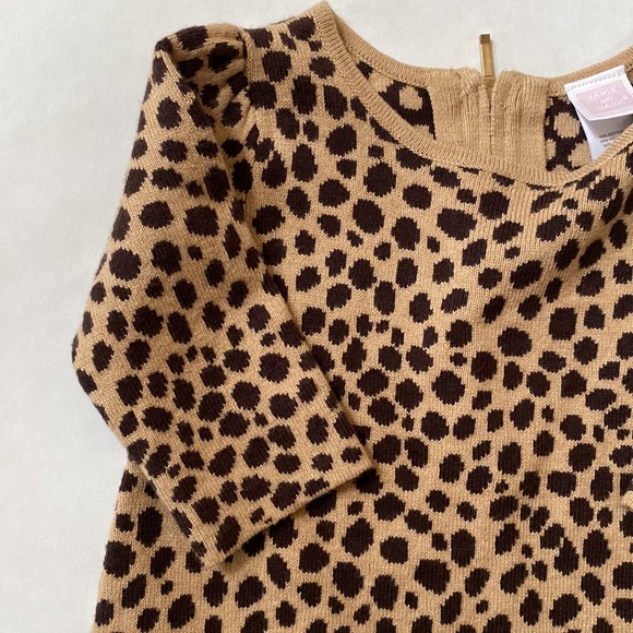 EUC Janie And Jack Leopard Print Knit Dress - Size 18-24 Months - Picture 3 of 5